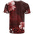 Hawaii Hibiscus With Oxblood Polynesian Pattern T Shirt