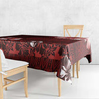 Hawaii Hibiscus With Oxblood Polynesian Pattern Tablecloth LT05 - Polynesian Pride