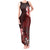 Hawaii Hibiscus With Oxblood Polynesian Pattern Tank Maxi Dress