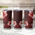 Hawaii Hibiscus With Oxblood Polynesian Pattern Tumbler Cup