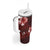 Hawaii Hibiscus With Oxblood Polynesian Pattern Tumbler With Handle