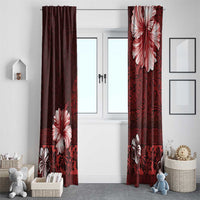 Hawaii Hibiscus With Oxblood Polynesian Pattern Window Curtain LT05 - Polynesian Pride