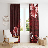 Hawaii Hibiscus With Oxblood Polynesian Pattern Window Curtain LT05 - Polynesian Pride