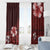 Hawaii Hibiscus With Oxblood Polynesian Pattern Window Curtain