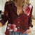 Hawaii Hibiscus With Oxblood Polynesian Pattern Women Casual Shirt