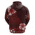 Hawaii Hibiscus With Oxblood Polynesian Pattern Zip Hoodie