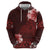 Hawaii Hibiscus With Oxblood Polynesian Pattern Zip Hoodie