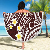 Plumeria With Oxblood Polynesian Tattoo Pattern Beach Blanket LT05 - Polynesian Pride
