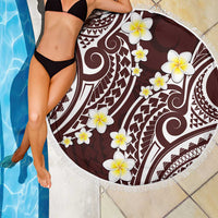 Plumeria With Oxblood Polynesian Tattoo Pattern Beach Blanket LT05 - Polynesian Pride
