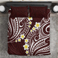 Plumeria With Oxblood Polynesian Tattoo Pattern Bedding Set LT05 Red - Polynesian Pride