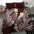 Plumeria With Oxblood Polynesian Tattoo Pattern Bedding Set