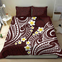 Plumeria With Oxblood Polynesian Tattoo Pattern Bedding Set LT05 - Polynesian Pride