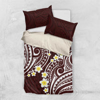 Plumeria With Oxblood Polynesian Tattoo Pattern Bedding Set LT05 US Twin 172cm x 218cm Red - Polynesian Pride
