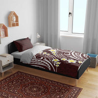 Plumeria With Oxblood Polynesian Tattoo Pattern Bedding Set LT05 - Polynesian Pride
