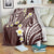 Plumeria With Oxblood Polynesian Tattoo Pattern Blanket