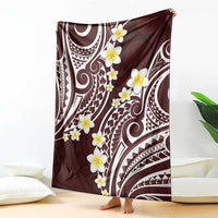 Plumeria With Oxblood Polynesian Tattoo Pattern Blanket LT05 - Polynesian Pride