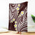 Plumeria With Oxblood Polynesian Tattoo Pattern Blanket