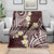 Plumeria With Oxblood Polynesian Tattoo Pattern Blanket