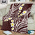 Plumeria With Oxblood Polynesian Tattoo Pattern Blanket