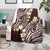 Plumeria With Oxblood Polynesian Tattoo Pattern Blanket