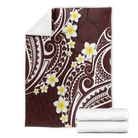 Plumeria With Oxblood Polynesian Tattoo Pattern Blanket LT05 - Polynesian Pride