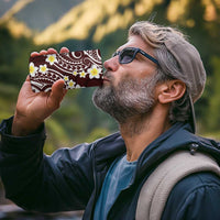 Plumeria With Oxblood Polynesian Tattoo Pattern 4 in 1 Can Cooler Tumbler