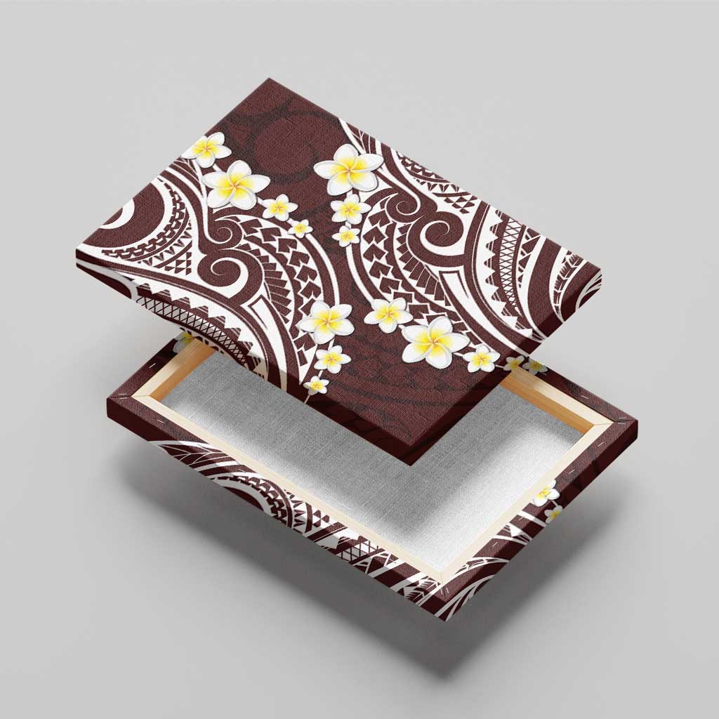 Plumeria With Oxblood Polynesian Tattoo Pattern Canvas Wall Art LT05 - Polynesian Pride