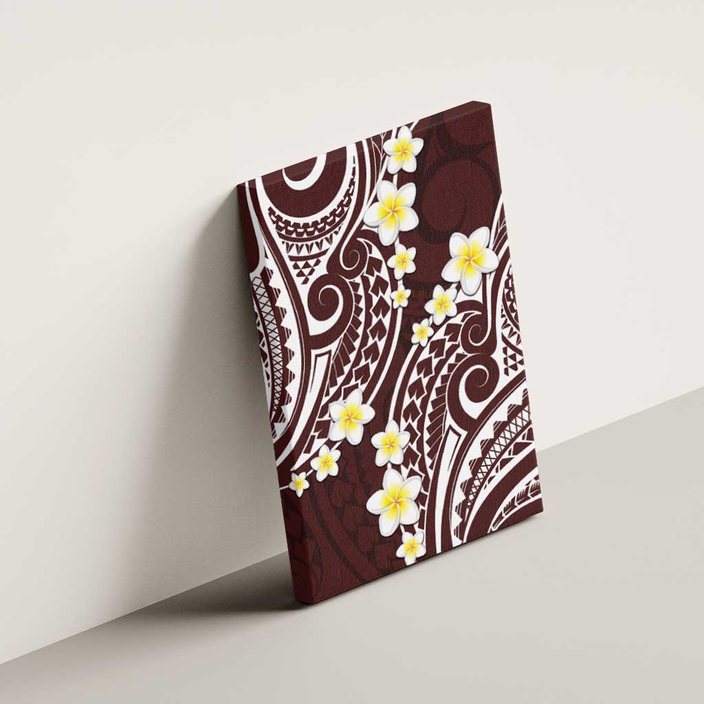 Plumeria With Oxblood Polynesian Tattoo Pattern Canvas Wall Art LT05 - Polynesian Pride