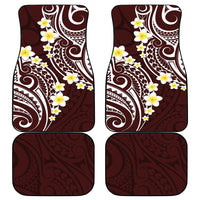 Plumeria With Oxblood Polynesian Tattoo Pattern Car Mats LT05 - Polynesian Pride