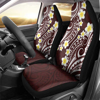 Plumeria With Oxblood Polynesian Tattoo Pattern Car Seat Cover