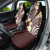 Plumeria With Oxblood Polynesian Tattoo Pattern Car Seat Cover