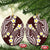 Plumeria With Oxblood Polynesian Tattoo Pattern Ceramic Ornament