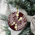 Plumeria With Oxblood Polynesian Tattoo Pattern Ceramic Ornament