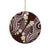 Plumeria With Oxblood Polynesian Tattoo Pattern Ceramic Ornament