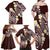 Plumeria With Oxblood Polynesian Tattoo Pattern Family Matching Off Shoulder Maxi Dress and Hawaiian Shirt