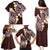 Plumeria With Oxblood Polynesian Tattoo Pattern Family Matching Puletasi and Hawaiian Shirt