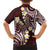 Plumeria With Oxblood Polynesian Tattoo Pattern Family Matching Short Sleeve Bodycon Dress and Hawaiian Shirt