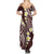 Plumeria With Oxblood Polynesian Tattoo Pattern Family Matching Summer Maxi Dress and Hawaiian Shirt