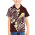 Plumeria With Oxblood Polynesian Tattoo Pattern Family Matching Summer Maxi Dress and Hawaiian Shirt