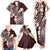 Plumeria With Oxblood Polynesian Tattoo Pattern Family Matching Tank Maxi Dress and Hawaiian Shirt