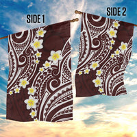 Plumeria With Oxblood Polynesian Tattoo Pattern Garden Flag LT05 - Polynesian Pride