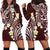 Plumeria With Oxblood Polynesian Tattoo Pattern Hoodie Dress