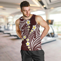Plumeria With Oxblood Polynesian Tattoo Pattern Men Tank Top LT05 Red - Polynesian Pride