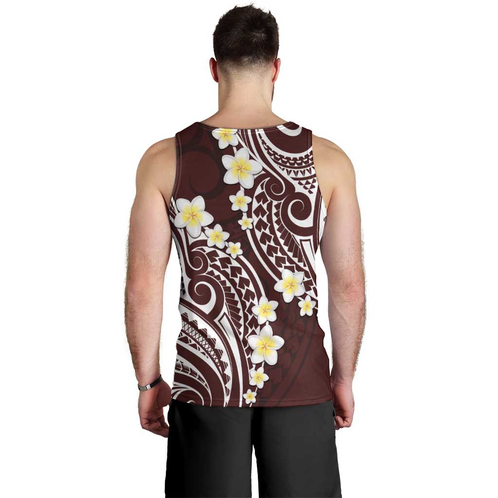 Plumeria With Oxblood Polynesian Tattoo Pattern Men Tank Top LT05 - Polynesian Pride