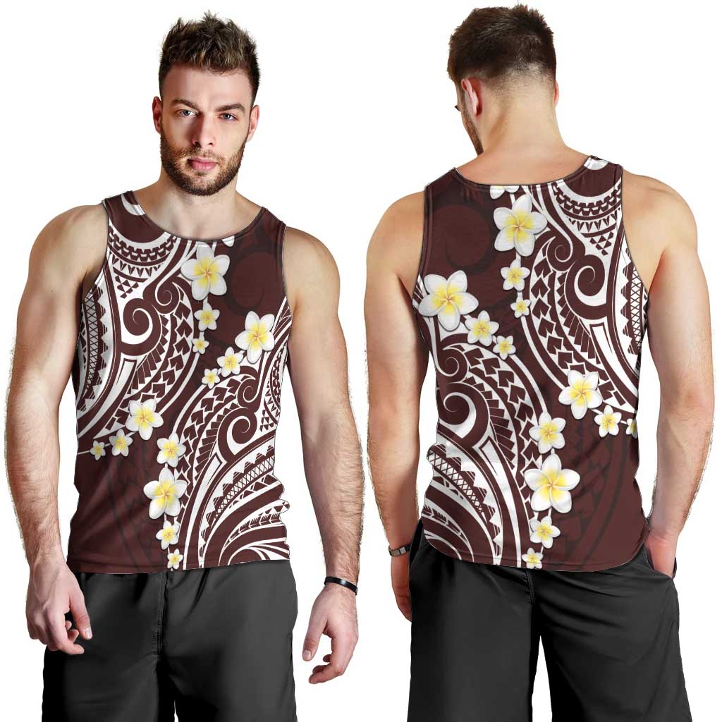 Plumeria With Oxblood Polynesian Tattoo Pattern Men Tank Top LT05 - Polynesian Pride