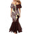 Plumeria With Oxblood Polynesian Tattoo Pattern Mermaid Dress