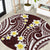 Plumeria With Oxblood Polynesian Tattoo Pattern Round Carpet