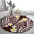 Plumeria With Oxblood Polynesian Tattoo Pattern Round Carpet