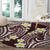 Plumeria With Oxblood Polynesian Tattoo Pattern Round Carpet