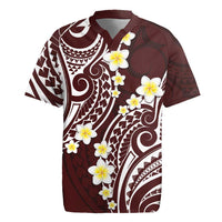 Plumeria With Oxblood Polynesian Tattoo Pattern Rugby Jersey